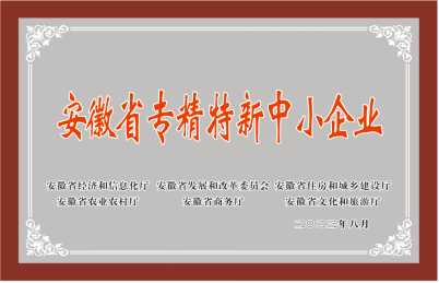 安徽省專精特新中小企業(yè)